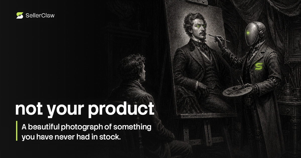 Cover: a generated product photo that a marketplace will not accept