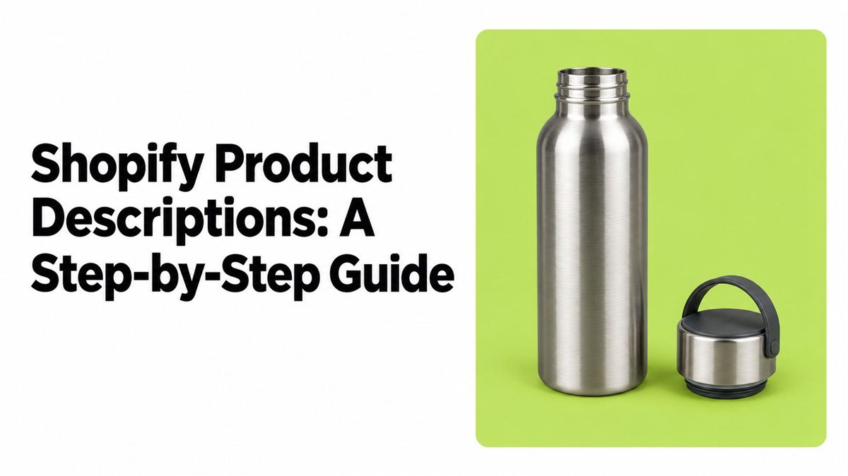 Cover: Shopify product descriptions, a step-by-step guide