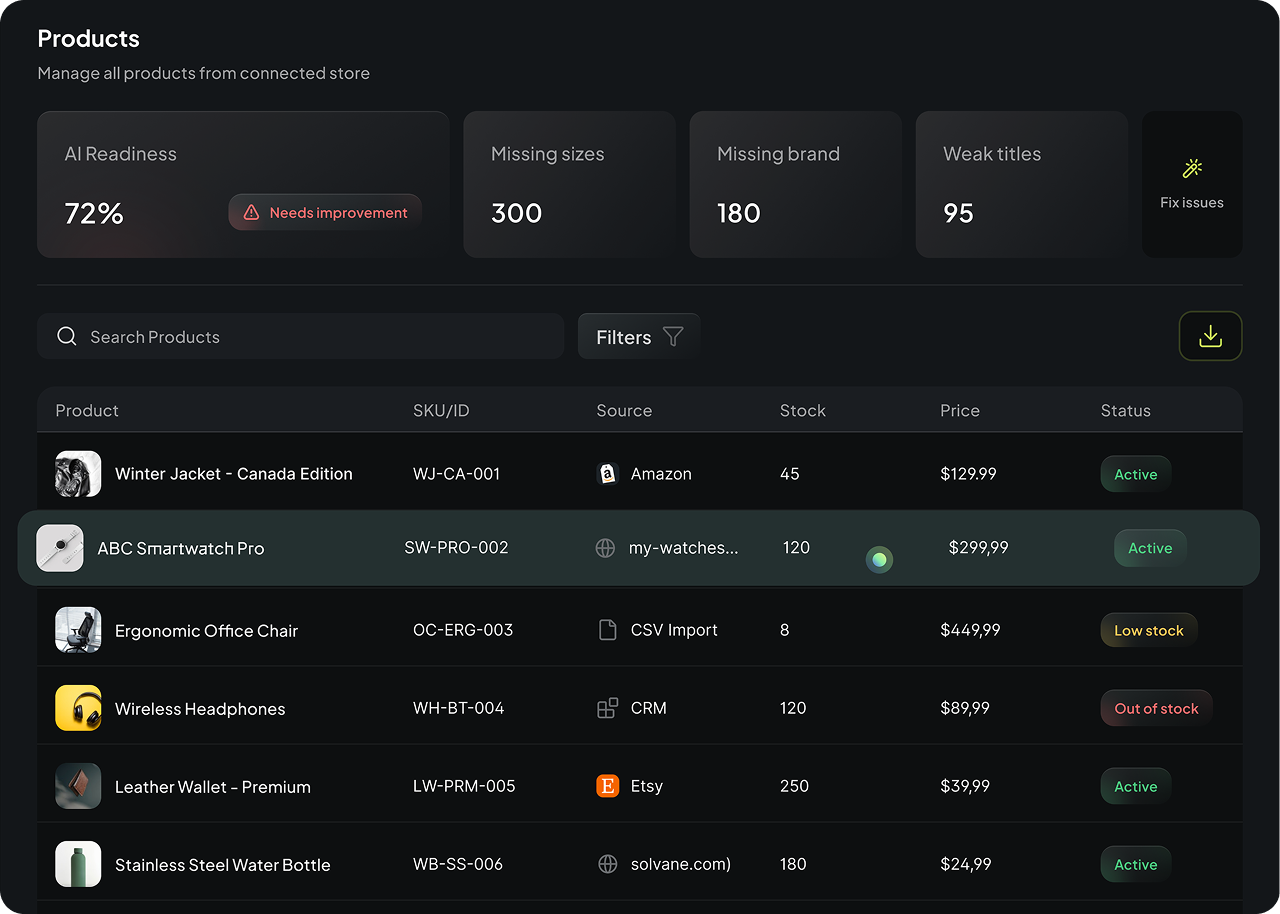Self-Updating Product Feed